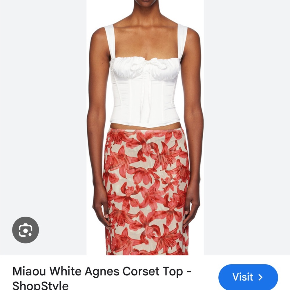 Miaou White Agnès Corset Top